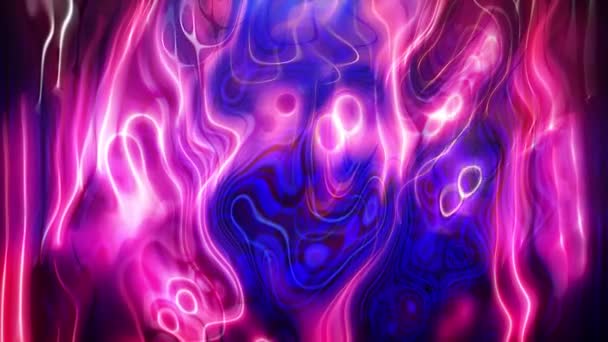 Abstrakt neon bakgrund med rörliga flerfärgade ränder, futuristisk animation — Stockvideo