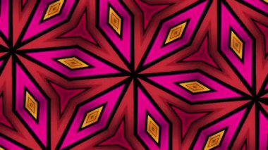 4K Kaleydoskop çok renkli optik illüzyon animasyonu. Nesneler rastgele şekil ve boyut değiştirir