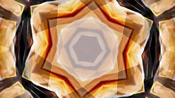 Séquence colorée d'un kaléidoscope. 4K abstrait effet de mouvement coloré de fond graphique.illusion d'optique. Les objets changent de forme et de taille au hasard .