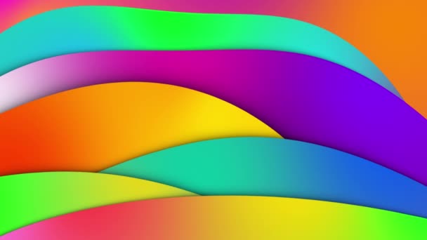 De vloeibare kleurverloop verandert zijn vorm soepel. 3d animatie met het schaduw volume effect. Golfachtige vervorming. — Stockvideo