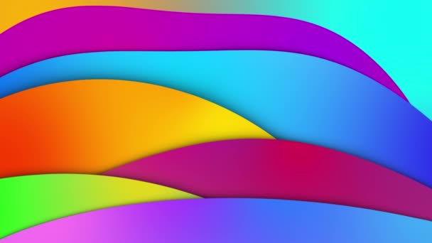 Der flüssige Farbverlauf ändert seine Form sanft. 3D-Animation mit dem Effekt der Schattenlautstärke. Wellenartige Verformung. — Stockvideo