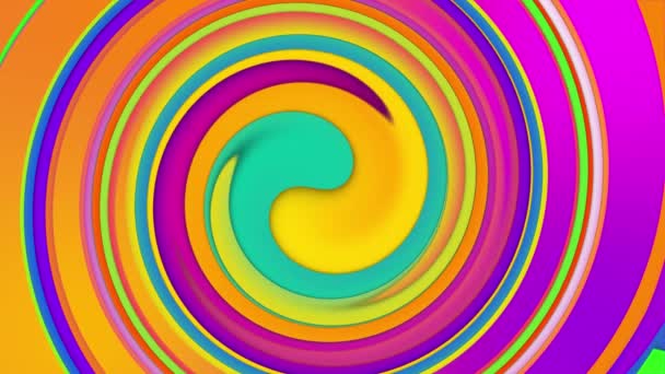 Il gradiente di colore del liquido gradualmente spirale e cambia la sua forma. Animazione 3d con l'effetto del volume ombra. Deformazione ondulatoria. Concetto moderno di design di animazione minimalista — Video Stock