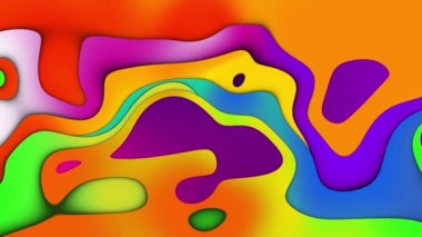 Renk gradyanı olan fütüristik bir kompozisyon şeklini kaotik olarak değiştirir. Moda renkleri olan modaya uygun soyut sanat. Dalga benzeri deformasyon. Modern minimalist animasyon tasarımı kavramı