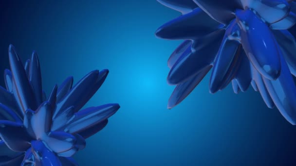 Animated 3d illustration of blue objects that randomly change shape. used as a background for the design — Stock Video