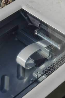 Close-up eski düz yataklı tarayıcı