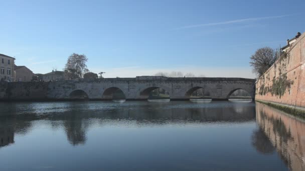 View of Tiberius bridge — Stock Video