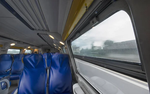 Point of view of a train passenger — Stock Photo, Image