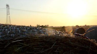 Bir yuvarlak balya model araba