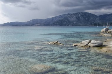 The turquoise sea of South Sardinia clipart