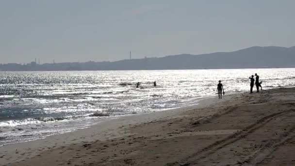 Пляж рядом с Пьомбино — стоковое видео