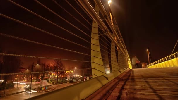 Pedestrian Bridge Traffic Time Lapse — Stock Video