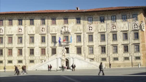Pisa Italië Januari 2018 Stadsleven Knight Plein Van Pisa — Stockvideo