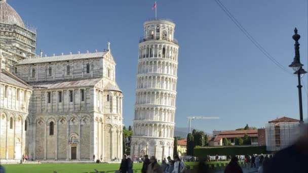 Lutande Tornet Pisa Sett Timelapse — Stockvideo