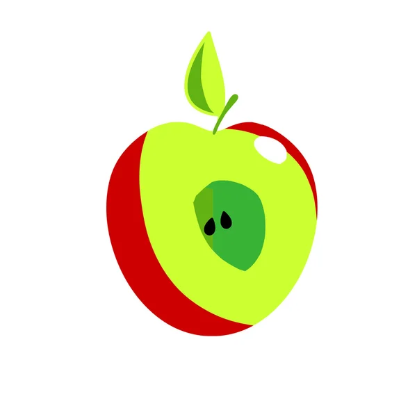 Manzana roja - ilustración vectorial . — Archivo Imágenes Vectoriales