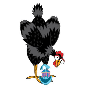 Bir yumurta ile küçük bir ev döşeme tavuk koydu .