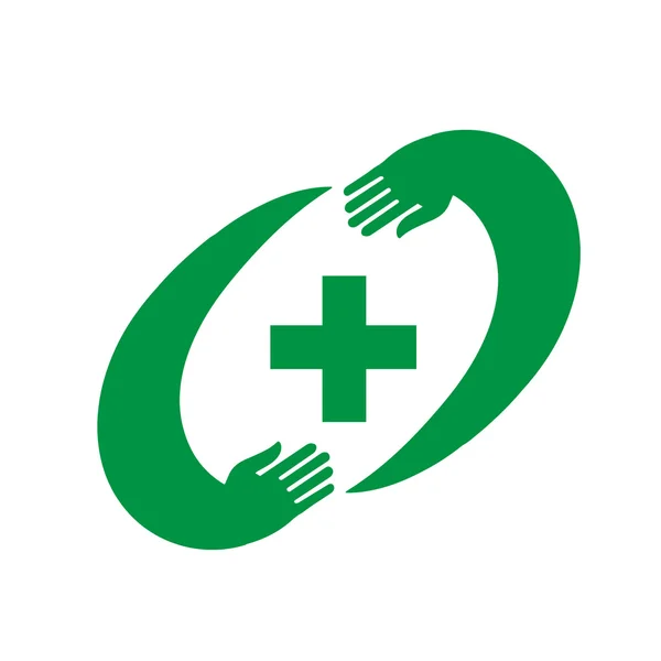 Icono cruz farmacia verde . — Archivo Imágenes Vectoriales