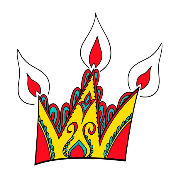 Kaka flat ikonen i form av en krona — Stock vektor
