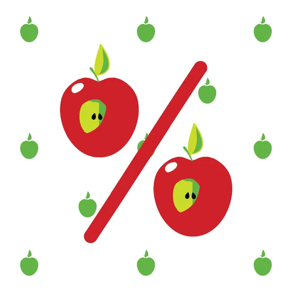 りんご。健康的な割合です。ベクトル画像 — ストックベクタ