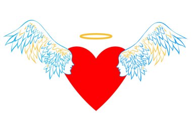 Kanatları ve bir hale yüreğinle.