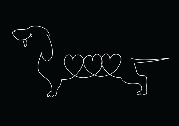Dachshund. FreeHand çizilmiş vektör çizim.