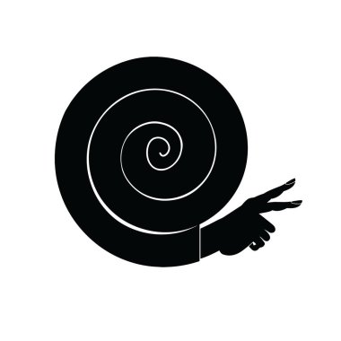 Bir salyangoz şeklinde insan eli.