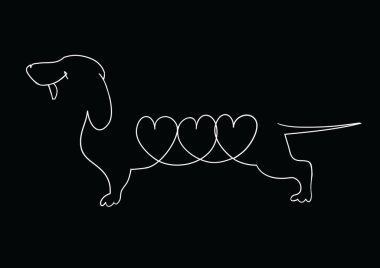 Dachshund. FreeHand çizilen illüstrasyon.