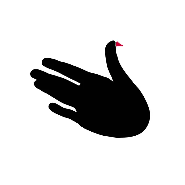 Silhouette hands like a bird. — Stock Photo, Image