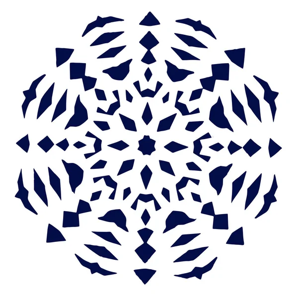 Schneeflockensymbol. blaue Vektorabbildung auf weißem Hintergrund. — Stockvektor