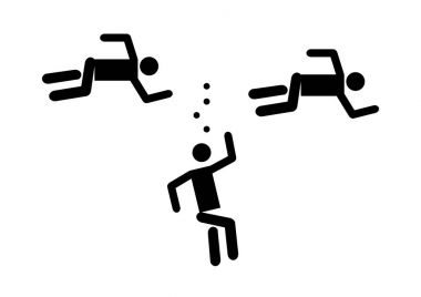 Yüzücüler vektör. Boğulma.