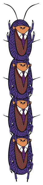 Modèle vectoriel promo bannières en carton décorées avec une image de se tenir debout sur les autres cafards dans le costume représentatif — Image vectorielle