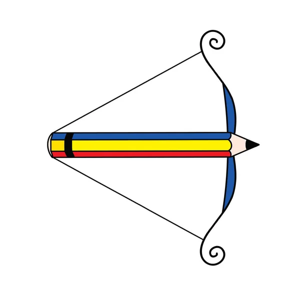 Flèche crayon arc chargé. art symbole vectoriel illustration — Image vectorielle