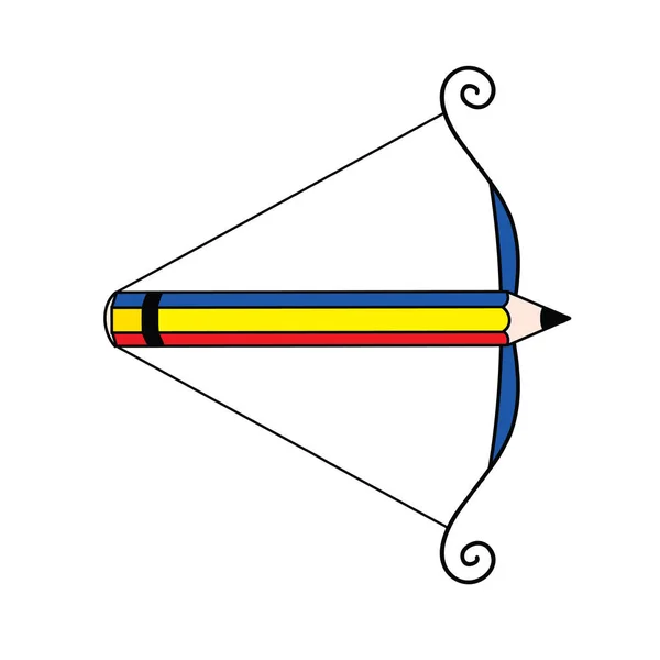 연필 화살표 로드 활입니다. 아트 상징 벡터 일러스트 레이 션 — 스톡 벡터