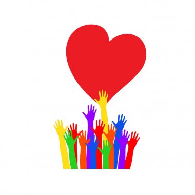 Elleri ve kalp bağış donör kavramı.