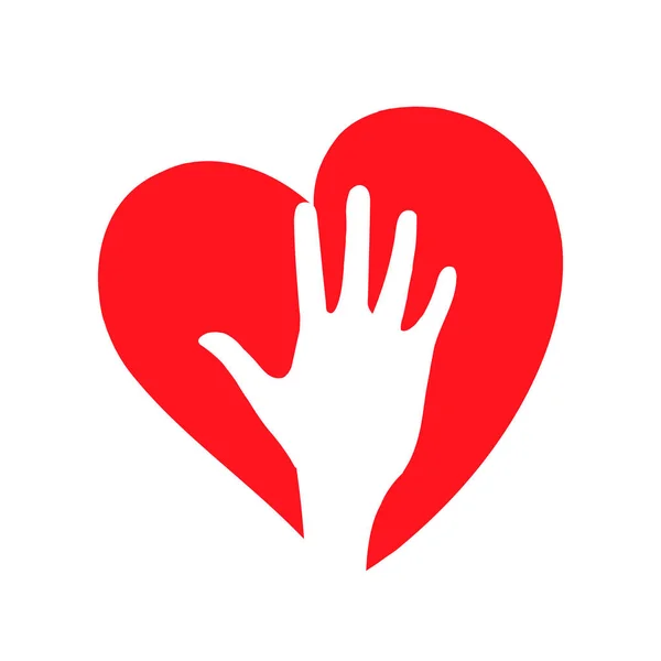 Векторне серце піктограм. Рука на тлі серця. Символ здоров'я і любові . — стоковий вектор