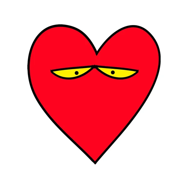 Droevig hart. Hart Emoticon. Emoji. — Stockvector
