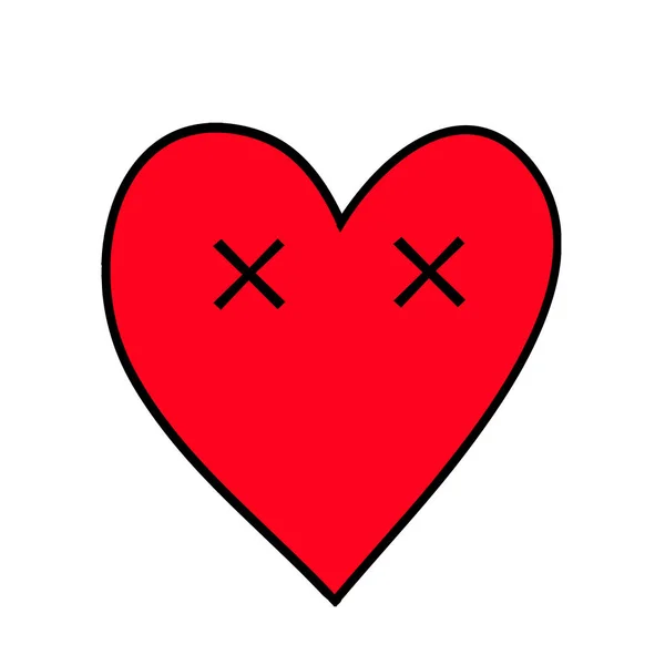Mrtvé srdce. Heart Emoticon. — Stockový vektor