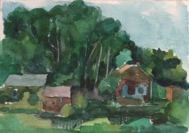 El yapımı boyama suluboya.