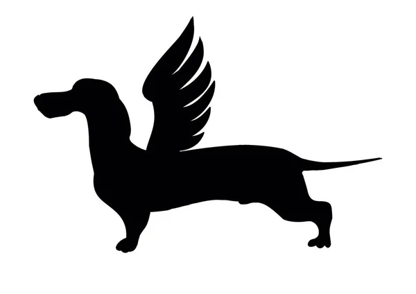 Pes s logem křídla. — Stockový vektor