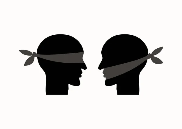 Mouth tied, blindfolded. — Stock Vector