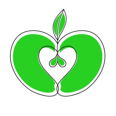 Elma simgesi, logo, vektör çizim.