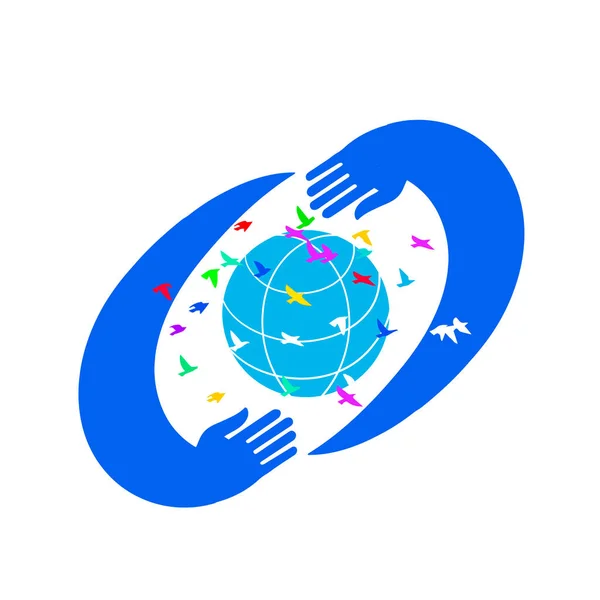 Diseño del logo Save World . — Vector de stock