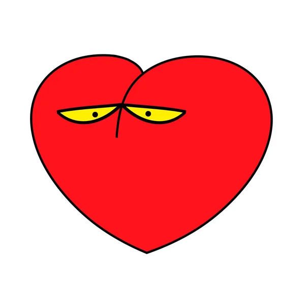 Vector Heart Icon, кумедний персонаж мультфільму . — стоковий вектор