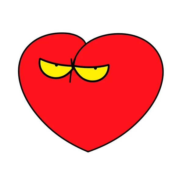 Offenes Herz. Vector Heart Icon, lustige Comicfigur. Valentinstag Zeichen, Logo isoliert auf weißem Hintergrund, flachen Stil für Grafik-und Web-Design, Logo. EPS10-Piktogramm. — Stockvektor