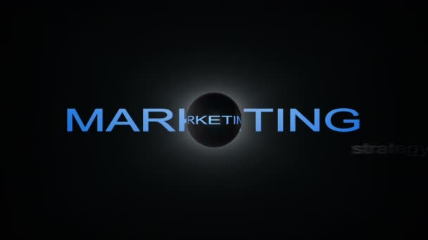 Marketing üzleti stratégia szó felhő szöveg animálása — Stock videók