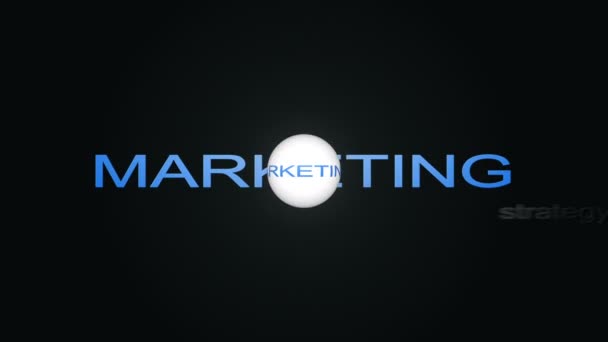 Marketing Estrategia de negocios Word Cloud Text Animation — Vídeo de stock