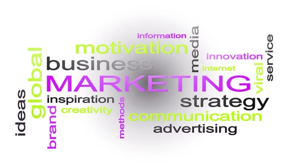 마케팅 비즈니스 전략 단어 구름 텍스트 개념 — 스톡 사진
