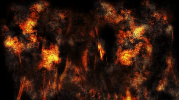 Rauch und Feuer Hintergrund 3D-Rendering — Stockfoto