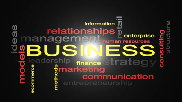 Business Word Cloud Texte rendu 3D — Photo