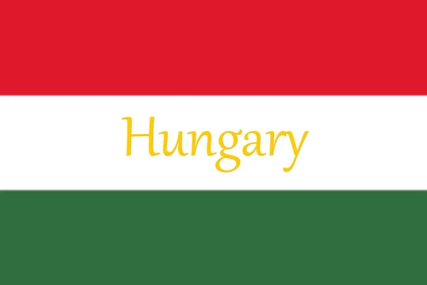 Венгерский национальный флаг с Венгрией, написанный на нем 3D иллюстрация — стоковое фото