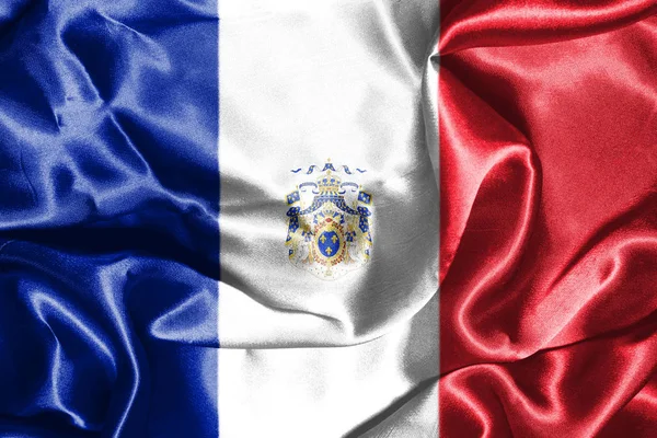 国家国旗的法国与徽章上它 3d 图 — 图库照片